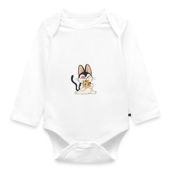 Snack Pizzalove Pizza Lover Gift - Organic Longsleeve Baby Bodysuit - white - Front
