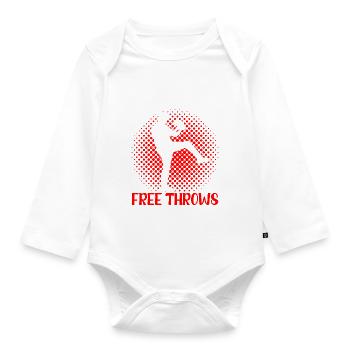 Make Your Free Throws 3 - Organic Longsleeve Baby Bodysuit - white - Front
