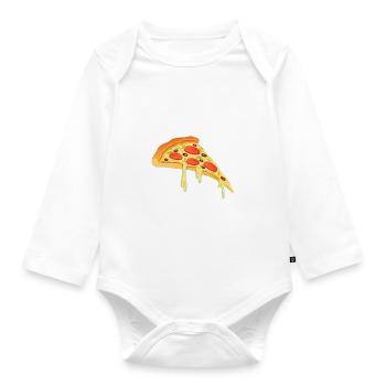 Snack Pizzalove Pizza Lover Geschenk - Baby Bio-Langarm-Body - Weiß - Vorne