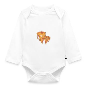 Snack Pizzalove Pizza Lover Geschenk - Baby Bio-Langarm-Body - Weiß - Vorne