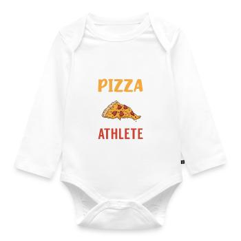 Snack Pizzalove Pizza Lover Gift - Organic Longsleeve Baby Bodysuit - white - Front