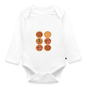 Snack Pizzalove Pizza Lover Geschenk - Baby Bio-Langarm-Body - Weiß - Vorne