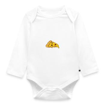 Snack Pizzalove Pizza Lover Cadeau - Body Bébé bio manches longues - blanc - Devant