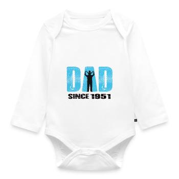 Proud Dad Since 1951 - Organic Longsleeve Baby Bodysuit - white - Front