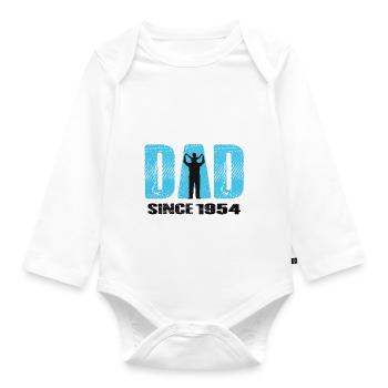 Proud Dad Since 1954 - Baby Bio-Langarm-Body - Weiß - Vorne