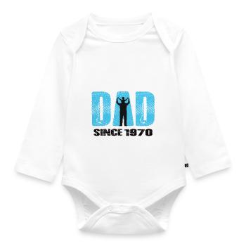 Proud Dad Since 1970 - Baby Bio-Langarm-Body - Weiß - Vorne