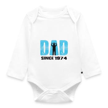 Proud Dad Since 1974 - Baby Bio-Langarm-Body - Weiß - Vorne