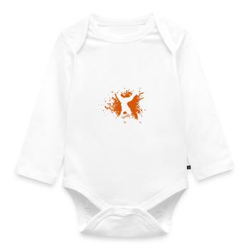 Breakdance In My Veins Jesus In Heart Breakdance - Organic Longsleeve Baby Bodysuit - white - Front