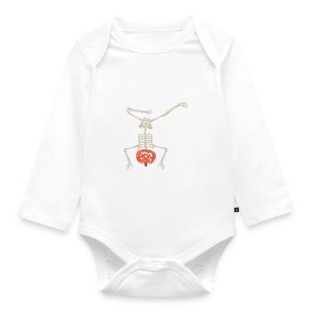 Breakdance Skeleton Pumpkin - Breakdancer Hip Hop - Body Bébé bio manches longues - blanc - Devant
