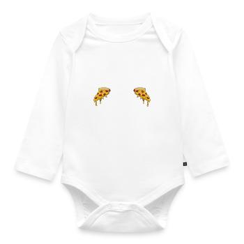 Snack Pizzalove Pizza Lover Geschenk - Baby Bio-Langarm-Body - Weiß - Vorne