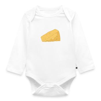Snack Käse Liebhaber Käse Geschenk - Baby Bio-Langarm-Body - Weiß - Vorne