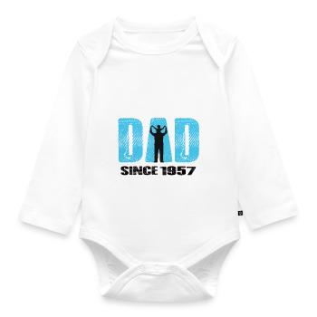 Proud Dad Since 1957 - Baby Bio-Langarm-Body - Weiß - Vorne