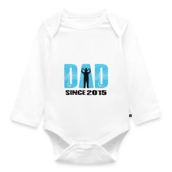 Fier papa depuis 2015 - Body Bébé bio manches longues - blanc - Devant
