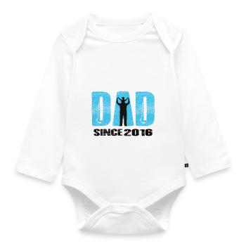 Fier papa depuis 2016 - Body Bébé bio manches longues - blanc - Devant
