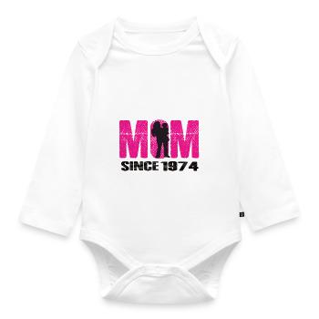 Proud Mom Since 1974 - Baby Bio-Langarm-Body - Weiß - Vorne