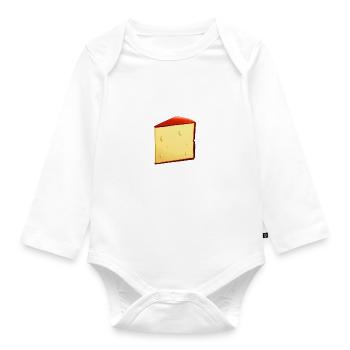 Snack Käse Liebhaber Käse Geschenk - Baby Bio-Langarm-Body - Weiß - Vorne