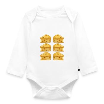 Snack Käse Liebhaber Käse Geschenk - Baby Bio-Langarm-Body - Weiß - Vorne