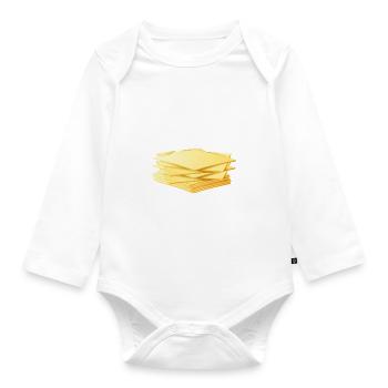 Snack Käse Liebhaber Käse Geschenk - Baby Bio-Langarm-Body - Weiß - Vorne