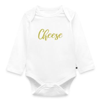 Snack Käse Liebhaber Käse Geschenk - Baby Bio-Langarm-Body - Weiß - Vorne