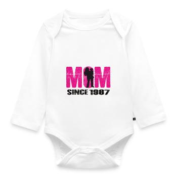 Proud Mom Since 1987 - Baby Bio-Langarm-Body - Weiß - Vorne