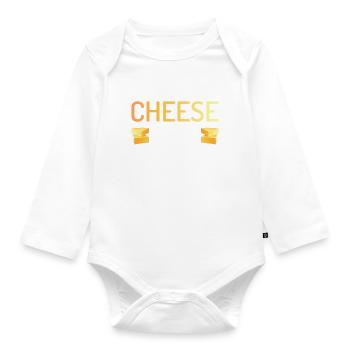 Snack Cheese Lover Cheese Gift - Organic Longsleeve Baby Bodysuit - white - Front