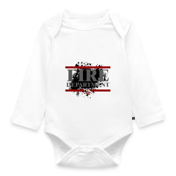 Fire brigade - Organic Longsleeve Baby Bodysuit - white - Front