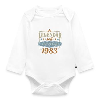 Geburtstag Sprüche Januar 1983 Geschenke - Baby Bio-Langarm-Body - Weiß - Vorne