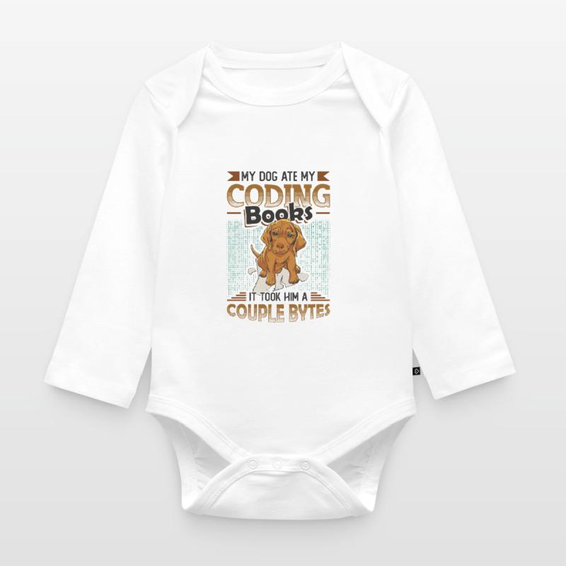 Hund Bytes Code Computer Witz Programmierung Baby Bio-Langarm-Body