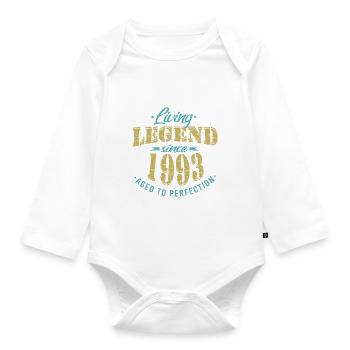 Lebende Legende seit 1993 Geburtstag Modern - Baby Bio-Langarm-Body - Weiß - Vorne