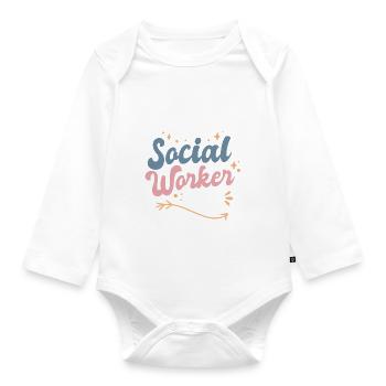 Dont Make Me Use My Social Worker Voice - Baby Bio-Langarm-Body - Weiß - Vorne