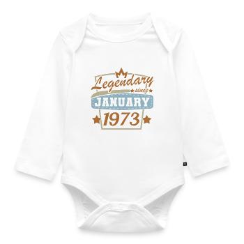 Sprüche zum Geburtstag Januar 1973 Geburtstag - Baby Bio-Langarm-Body - Weiß - Vorne