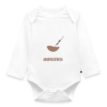Geimpft Mit Arabicazenega Kaffee - Baby Bio-Langarm-Body - Weiß - Vorne