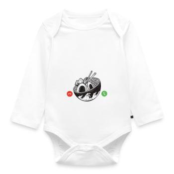 Ramen Lover - Organic Longsleeve Baby Bodysuit - white - Front
