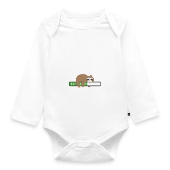 Motivation Wird Geladen Faultier Lustig - Baby Bio-Langarm-Body - Weiß - Vorne