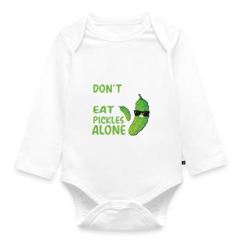 Les amis ne laissent pas leurs amis manger des cornichons seuls - Body Bébé bio manches longues - blanc - Devant