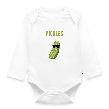 Pickles Are A Mans Best Friend - Baby Bio-Langarm-Body - Weiß - Vorne