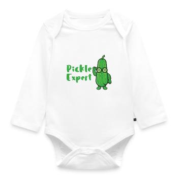 Relax The Pickle Expert is Here - Baby Bio-Langarm-Body - Weiß - Vorne