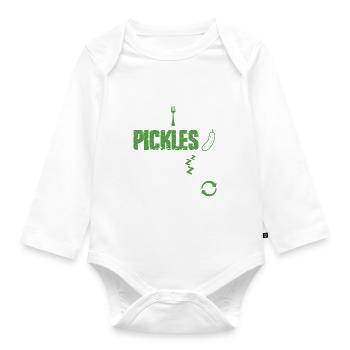 Eat Pickles Sleep Repeat - Baby Bio-Langarm-Body - Weiß - Vorne