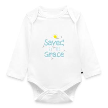 Sauvé par sa grâce - Body Bébé bio manches longues - blanc - Devant