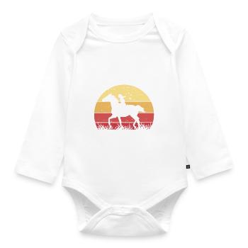 Dieses Mädchen Liebt Pferde Reiten - Baby Bio-Langarm-Body - Weiß - Vorne