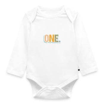 1st Birthday Kids Toodler One - Organic Longsleeve Baby Bodysuit - white - Front