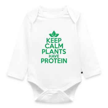 Veggie Lover Vegan Gift - Organic Longsleeve Baby Bodysuit - white - Front