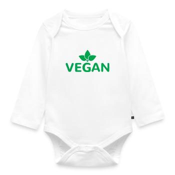 Veggie Lover Vegan Gift - Organic Longsleeve Baby Bodysuit - white - Front