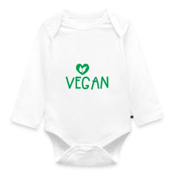 Veggie Lover Vegan Gift - Organic Longsleeve Baby Bodysuit - white - Front