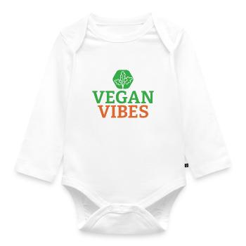 Veggie Lover Vegan Gift - Organic Longsleeve Baby Bodysuit - white - Front