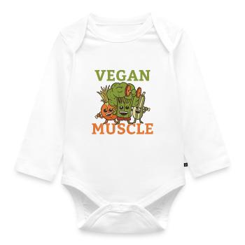 Veggie Lover Vegan Gift - Organic Longsleeve Baby Bodysuit - white - Front