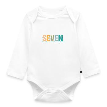 7e anniversaire Enfants Sept ans - Body Bébé bio manches longues - blanc - Devant
