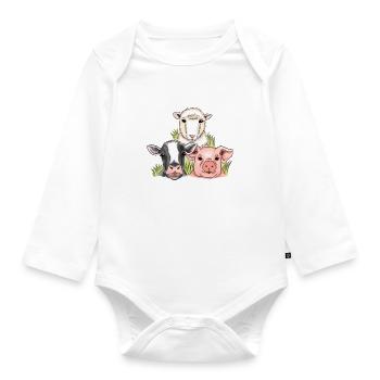 Veggie Lover Vegan Gift - Organic Longsleeve Baby Bodysuit - white - Front