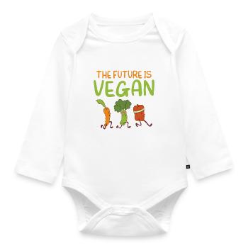 Veggie Lover Vegan Gift - Organic Longsleeve Baby Bodysuit - white - Front