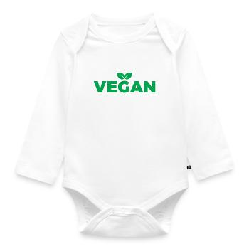 Veggie Lover Vegan Gift - Organic Longsleeve Baby Bodysuit - white - Front